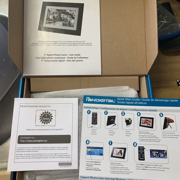 Pandigital Digital Photo Frame 4000 Images 512 MB Remote 7" LCD Screen PI7056AWB - Picture 3 of 7